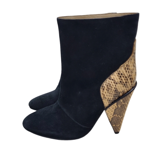 NWOT See by Chloe | Molly Suede Snake Heeled Booties Slouch 5.5 - Picture 7 of 10